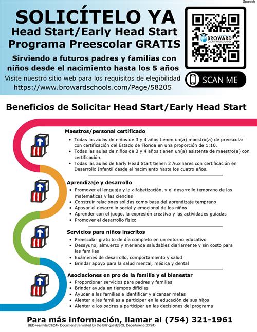 Apply Now: Head Start/ Early Head Start - Spanish